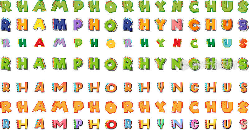 Font design for word rhamphorhynchus